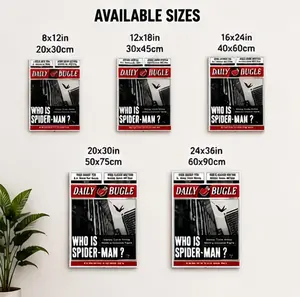 Vintage Newspaper Canvas Wall Art Poster - Comic-Inspired Iconic Home Decor, Ready-to-Hang or Frame for Bedroom, Living Room