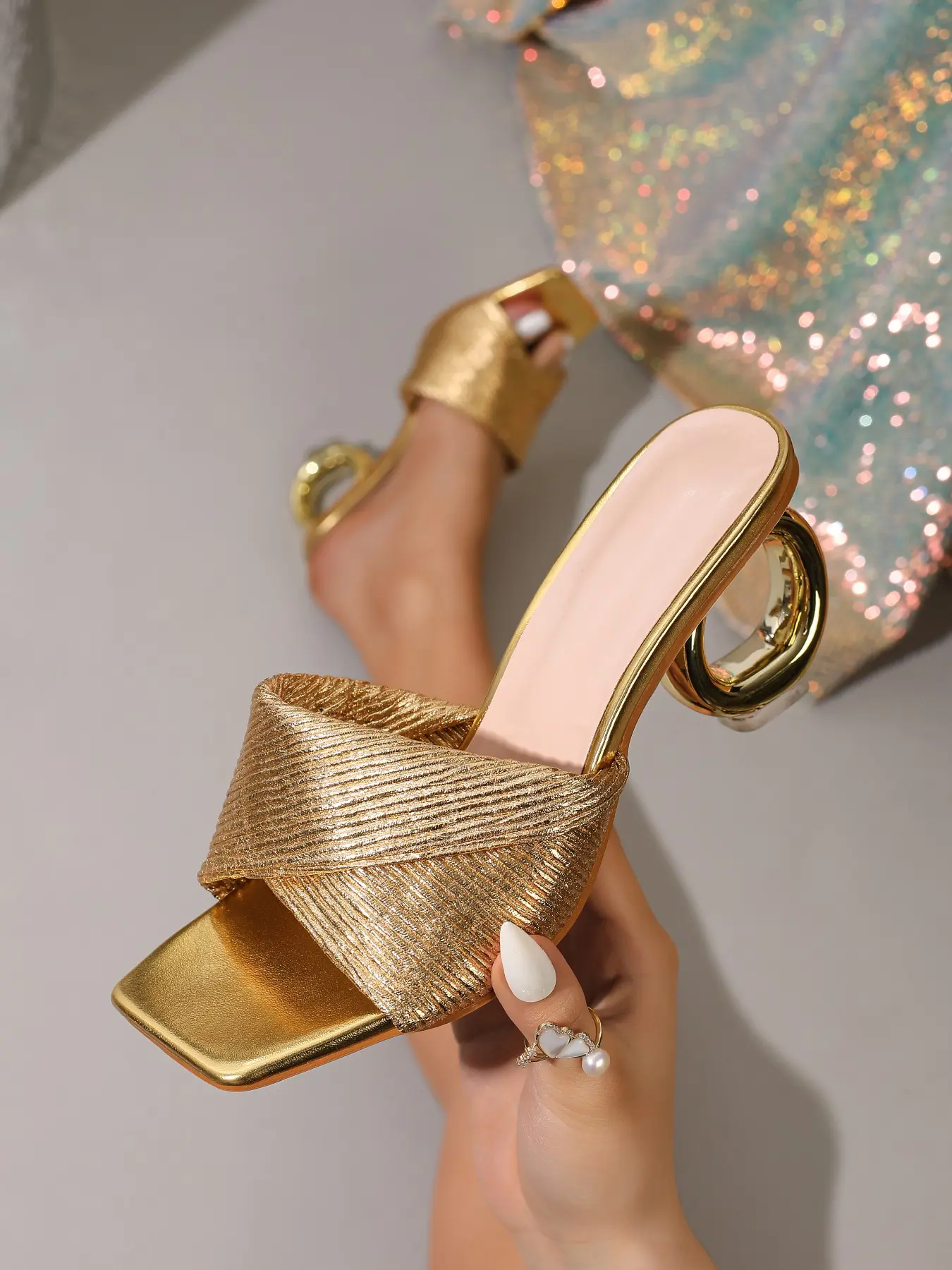 Women's High Heel Sandals, Fashion Wedge Open Toe, Casual Trendy Sandals, Perfect for Summer Vacation, Beach, Evening Parties, Casual Wear, Rubber