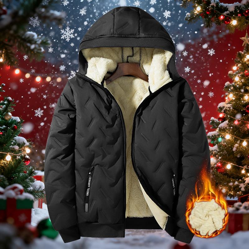 Men's Autumn Winter Fleece Lined Cotton Jacket Warm Padded Full Zip Soft Polyester Lining Zipper Pockets Suitable for Cold Weather Machine Washable Regular Fit Men's Casual Fashion Coat