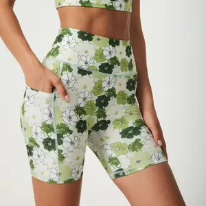 SILVERWIND Renewal High-waisted Shorts,Made from recycled plastic bottles, Designer Creation, Casual Comfort Ladies Daily Athletic Running Gym Yoga Pilates Cycling Outdoors Shorts, Sporty Skinny Seamless Belly Control Fresh Color Patterned Pants