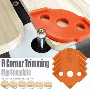Woodworking Radius Positioning Mill Template Set, 8 Unique Angle Radii, Durable Plastic, Woodworking Tools, 4-Piece Kit