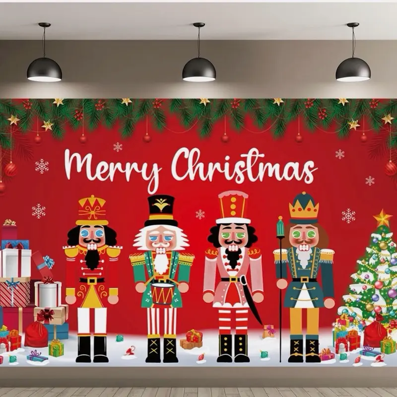 Christmas Nutcracker Decorations Merry Christmas Nutcracker Banner Backdrop New