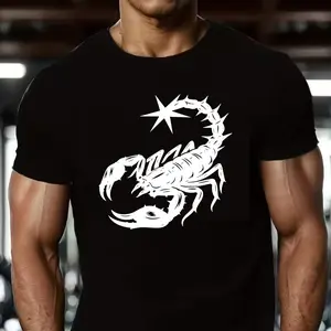 Vintage Scorpion Star T-Shirt, Edgy Scorpion Graphic Tee, Gothic Streetwear Shirt for Men