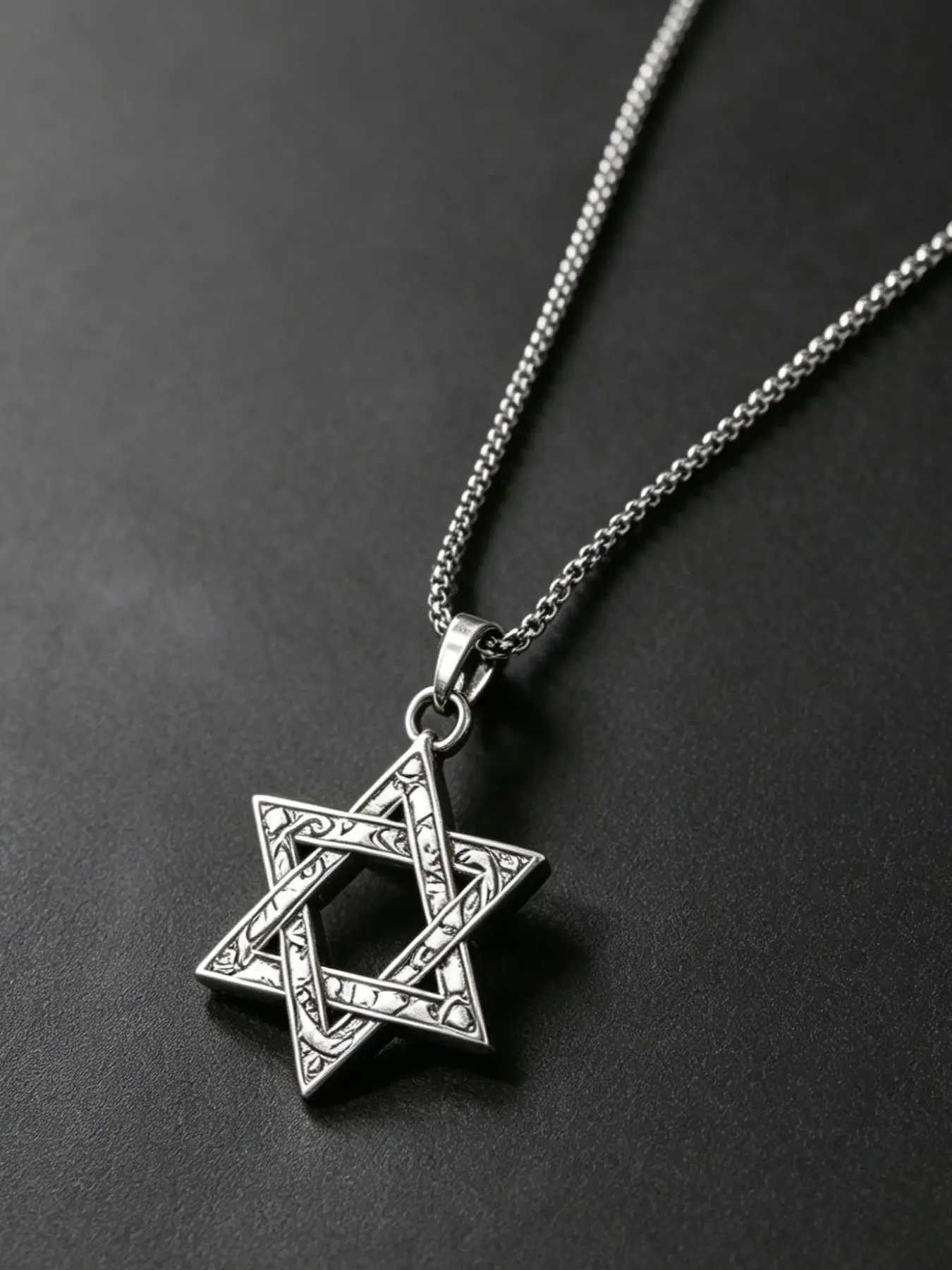 Double-Sided Hexagram Necklace, Hip-Hop Retro Streetwear Jewelry, Unisex Accessory, Fashionable Pendant, Perfect Gift Idea
