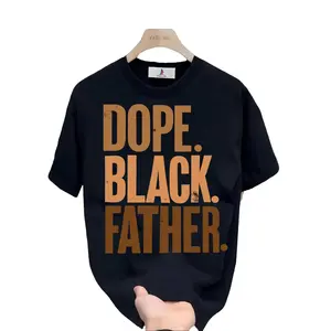 180g DOPE BLACK Father Graphic T-Shirt, Trendy Dad Gift for Father's Day Family Reunion Corporate Event, Ultra-Soft Cotton Crewneck Short Sleeve Top for Men