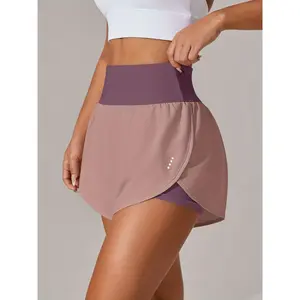 Women's Blue Yoga Shorts • Turquoise Athletic Workout Shorts with Wide Waistband & Smooth Texture • Non-Sheer Gym Shorts for Pilates, Gymnastics • Machine Washable Spring Summer Fall Fitness Apparel