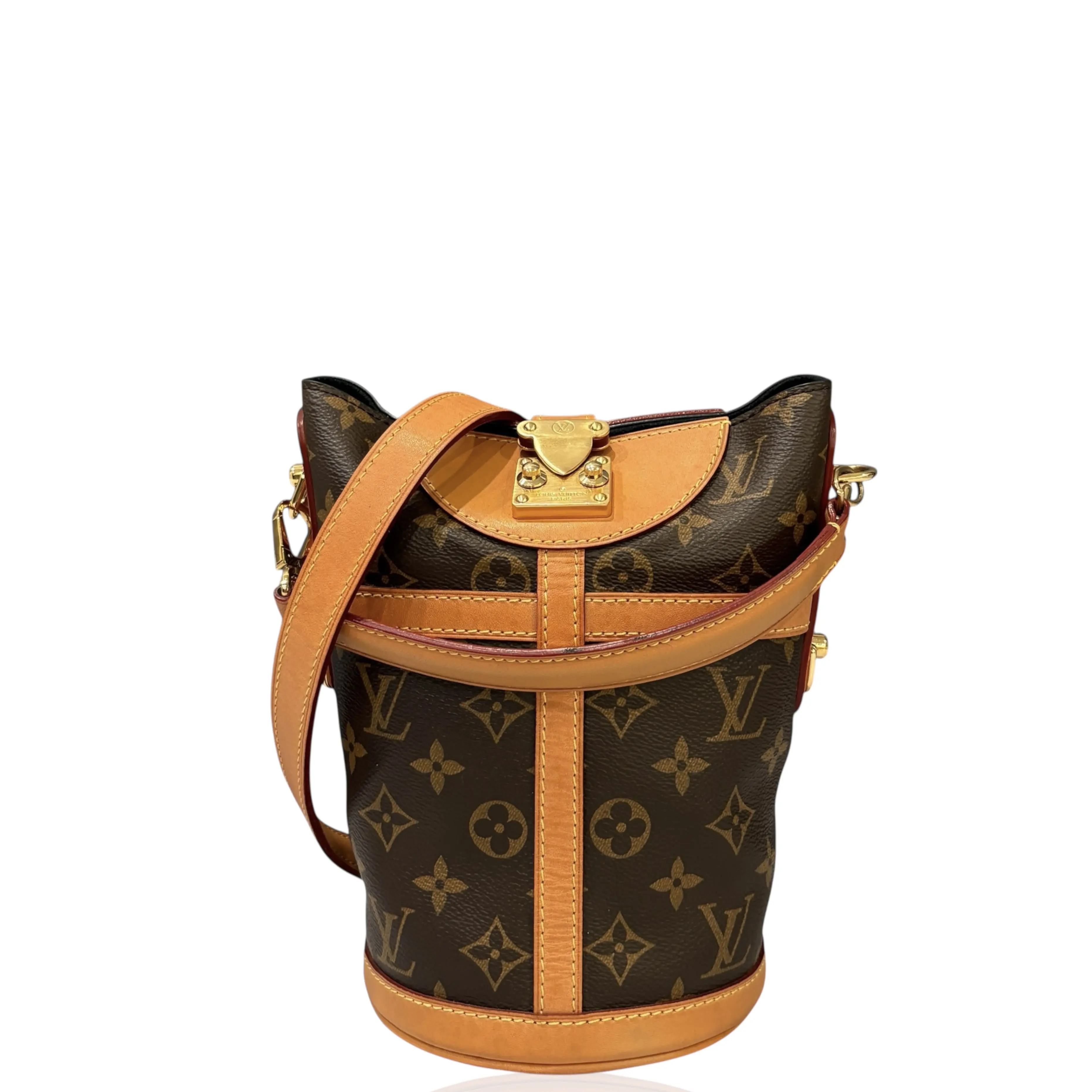 Pre-owned Louis Vuitton Leather travel bags Duffle Bag Monogram Brown (dh011026a2)