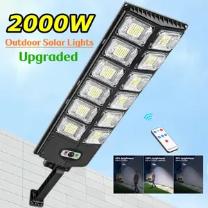 Upgraded High Brightness504LED uitra-Bright Solar Street Lght Wide Angle Motion Sensor, RemoteControl,Energy-Efflcient, Waterproof