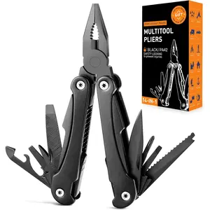 14 IN 1 Multitool Pliers with Pocket Clip, Portable Multi Tool, Pocket Knife Camping Multitool, Needle Nose Pliers with Replaceable Wire Cutters, Screwdrivers, Saw - Gifts for Men, Dad, Husband gift