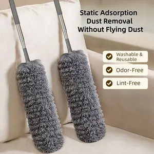 Multifunctional Telescopic Duster, Household Static Adsorption Design for Deep Dust Removal. Ideal for thorough home cleaning with extendable pole to reach high areas without ladders, equipped with multiple replaceable cleaning heads. washable feature