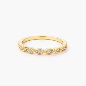 Gold Plated Sextus Marquise Delicate Stackable Ring