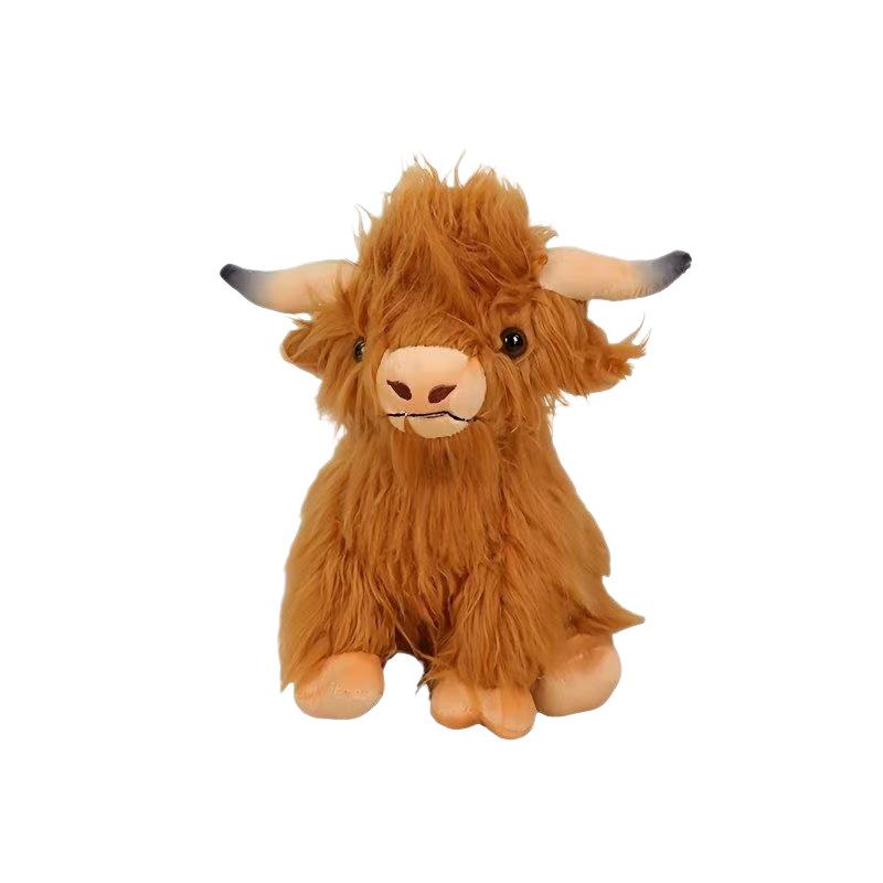 New Highland Cow Simulation Scottish Highland Cow Long Plush Toy Cow Doll in Assorted Colors for Kids Soft Cuddly Material Perfect for Collectors and Children