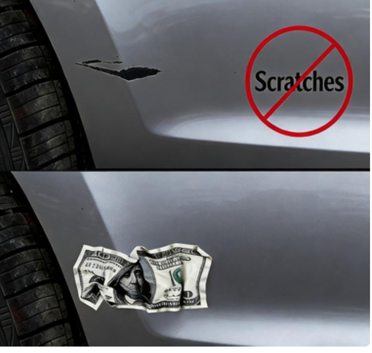 Pleated Dollar Bill Car Stickers Decorative Scratch Hiding Vehicle Decals for Stylish Car Accessories