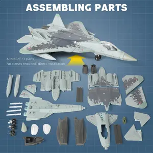 Su-57 Airplane Model Kit, Plastic Material, Adult Collectible Desk Decor, Office Table Decoration, Perfect Gift for Collectors and Holidays