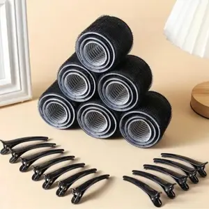Professional Heatless Curls Kit Velcro roller  - 12 Rollers+12 Clips 3 Sizes for Natural Beach/Overnight Waves No Heat Hair Styling Set Reduce Frizz & Breakage (Thick/Thin Hair Friendly) Portable Retro Hair Rollers Set haobin  hair