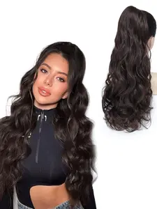 24 Inch Long Wavy Ponytail Extension, Natural Fluffy Hairpiece for Women, Synthetic Hairpiece for Daily Use, Perfect for Music Festival, Halloween, Christmas Celebration, Drawstring Ponytail Extension