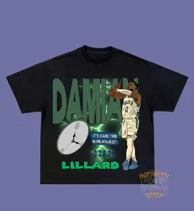 DAMIAN LILLARD shirt Vintage Style Tshirts, Oversized Shirts, Graphic Tees