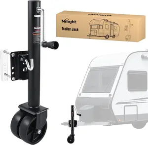 Nilight Trailer Jack with Wheel 1500 LBS 12" Vertical Travel Swivel Bolt-on Heavy Duty Trailer Tongue Jacks Wheel Alloy Steel Utility Boat Trailers Stabilizer Jack Stand for Trailers RV Camper Black dealsforyoudays