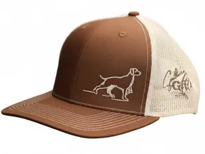 Southern GFC 'The Hunt' Snapback Hat - Classic Brown & Khaki for Adults - Adjustable Fit - Unisex Outdoor Cap with Dog Embroidery