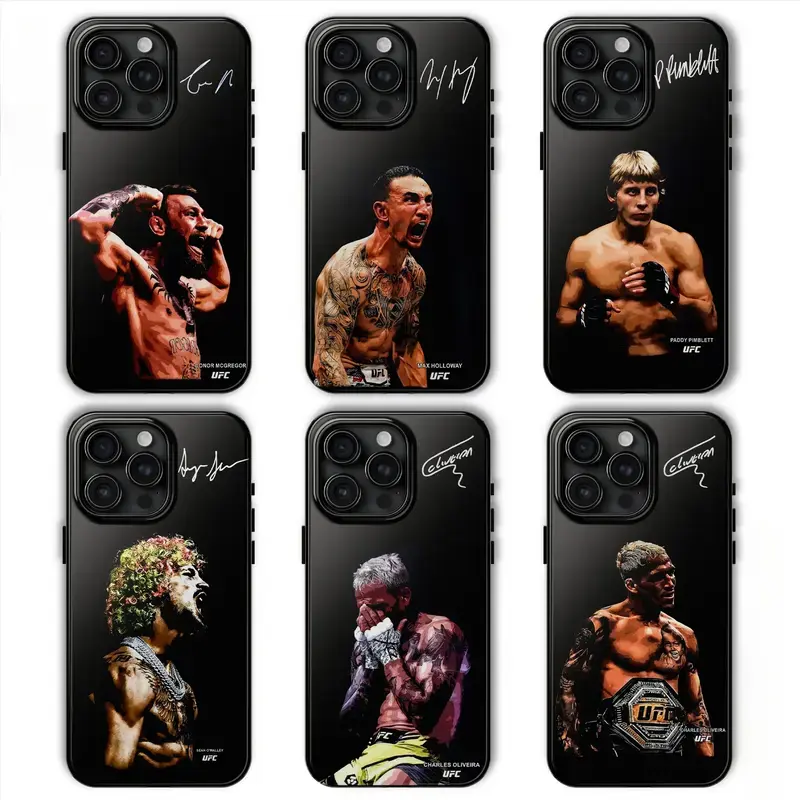 UFC Fighter Signature Series Phone Cases — Champion-themed protective covers (Fight Night Edition), compatible with iPhone 11–17 Pro Max/Plus series and Samsung Galaxy S23 series