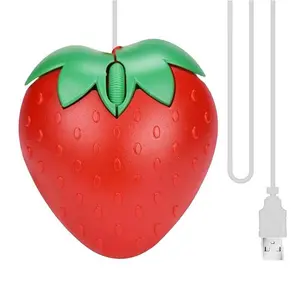 office mouse 3D Mini Cute Cartoon Strawberry Wired Mouse USB Optical Mice For Laptop PC Gamer Girl Strawberry Mouse Computer Mouse Gaming