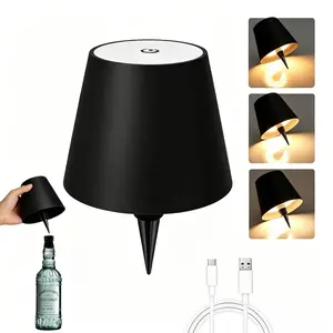 Wireless Wine Bottle Light with Adjustable Brightness,LED Lamp for Bedroom Dining Bar, USB Rechargeable Battery Powered, Customizable Led Lights