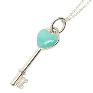 Pre-owned Tiffany & Co. Sterling Silver 925 (Ag925) Small Leather Goods Tiffany&Co. Heart Key SV925 Necklace