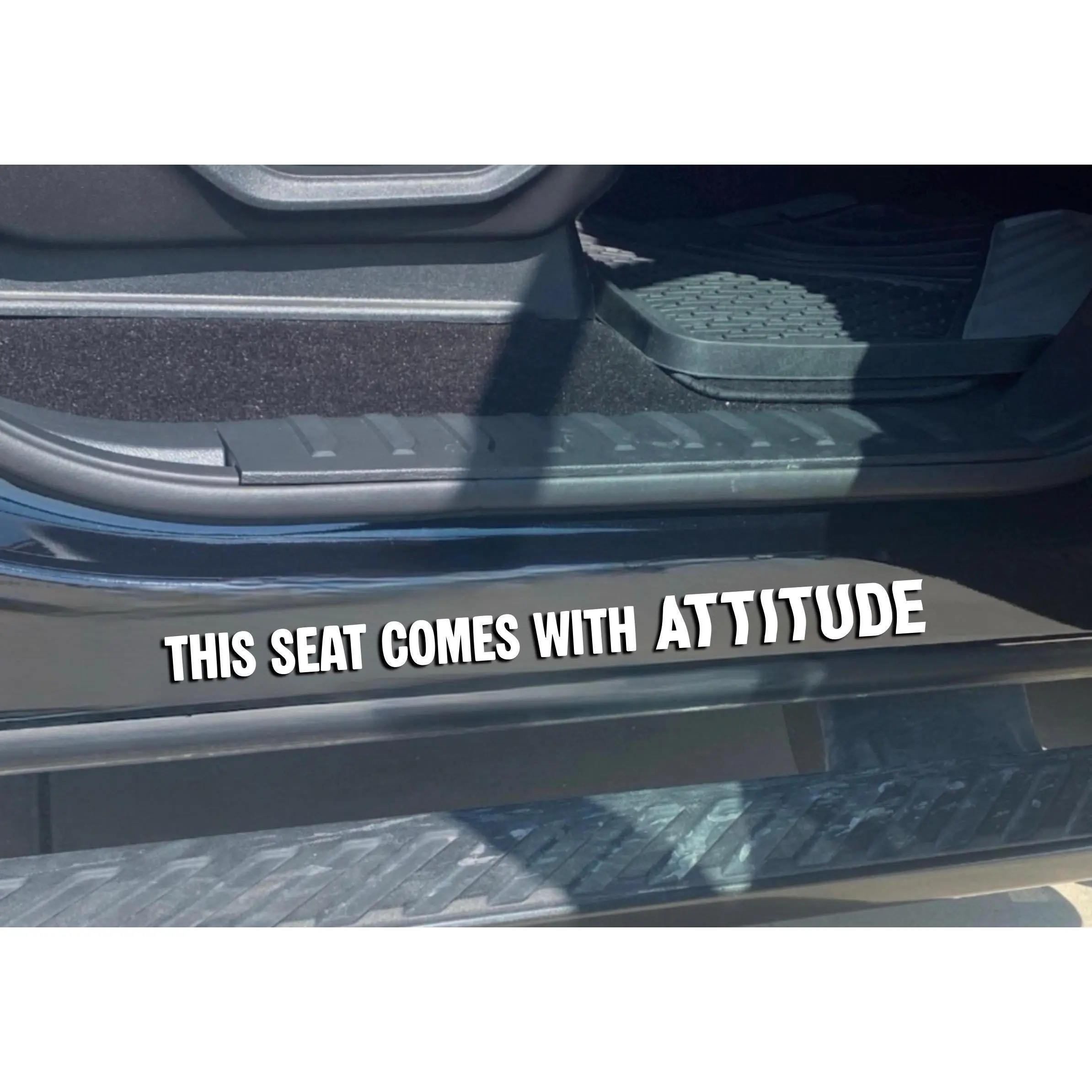 This Seat Comes With Attitude Car Door Jam Decal Playful Car Sticker, Fun Auto Vinyl, Sassy Passenger Warning, Cute Interior Car Decor