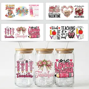 4pcs/set UV DTF Cup Wraps Decals, Waterproof Self-Adhesive Transfer Paper for Mugs & Bottles, High-Quality 3D Crystal Labels, Adhesive Stickers