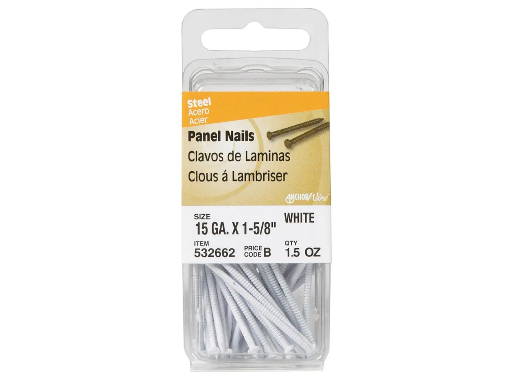ACEDS 5331756 High-Quality Flathead Framing Panel Nails, Flathead Type, 1.63 in White, 1.5 oz per Pack - 6-Pack House Framing Tools & Hardware Fasteners with Dependability