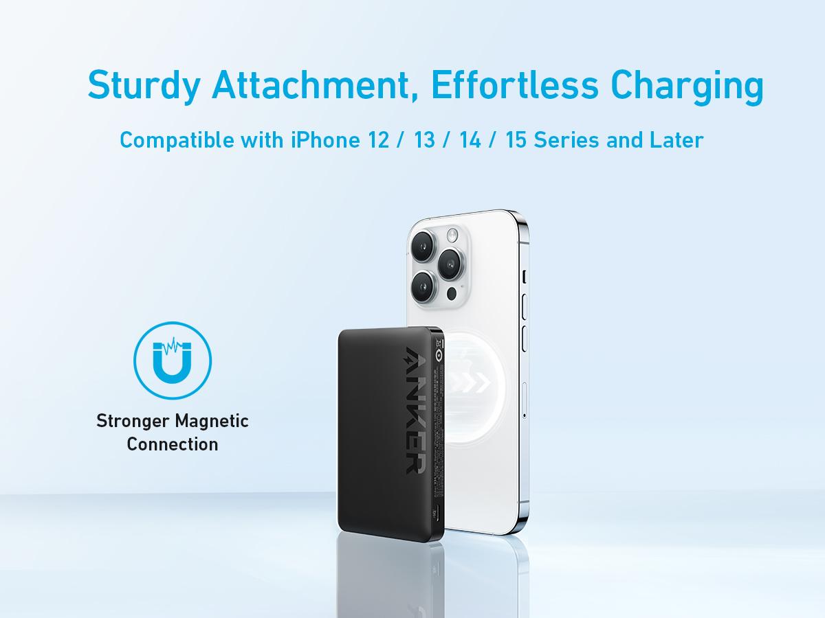 Anker 334 MagGo Battery (PowerCore 10K) - Compact and Chargeable Phone Accessory - Accessories Charging Magnetic