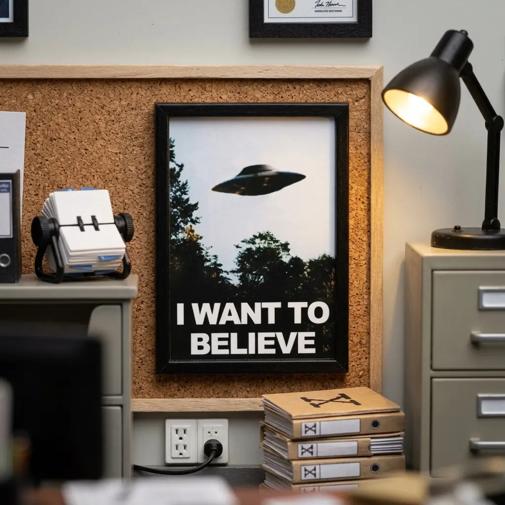 X Files "I Want to Believe" Artistic Print Poster - No Frame, Lightweight, Premium Quality, Show-Accurate Decor for Room, Wall