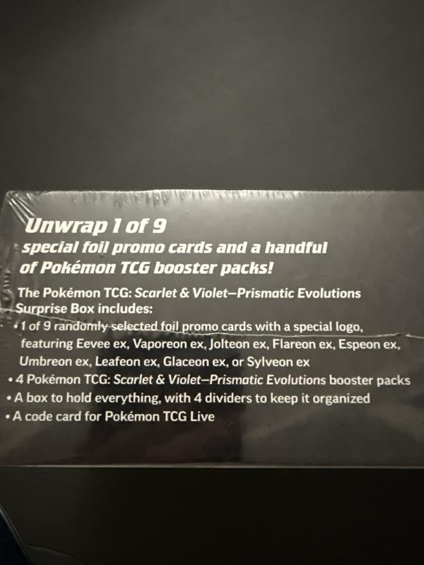 Scarlet and violet Prismatic evolutions surprise box Pokémon