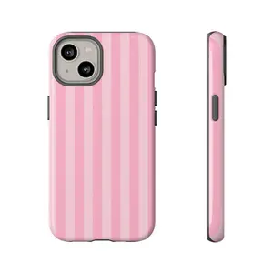 Pink Angel Stripes Trendy Y2K Aesthetic Phone Case for iPhone 16 15 14 13 12 11 X