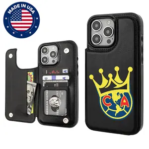 Club América Ligamx Aesthetic Design Pattern Casing For iphone 16 15 14 13 12 Plus Pro Max Flaunt Mobile Phone Case TPU Pu Leather Card Holder Drop Protection Shockproof Protector Vintage unique Fashion Trend Anti-scratch Styli
