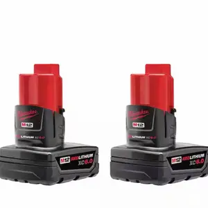 Milwaukee M12 REDLITHIUM XC6.0 12V Lithium-Ion Battery Pack 6.0Ah 2-Pack for Cordless Tools with REDLINK Intelligence & All-Weather Performance