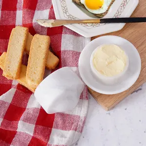 Elborse Marble Butter Keeper 4.25 Inches Handmade French Butter Holder For Kitchen Counter Decor Ideal Butter Crock For Counter With Water & Butter Crock For Kitchen