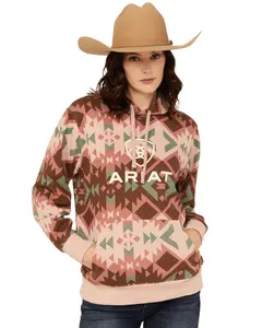 Ariat Women's Women'S Boot Barn Southwestern Print Logo Hoodie - 10058664