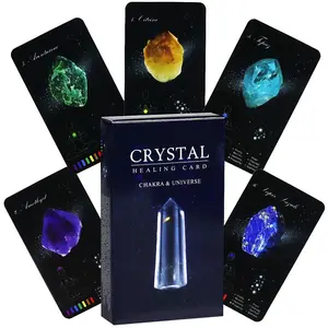 Crystal Oracle Cards Set, Healing, 60pcs English Message Cards, Deep Insight & Clarity, Ideal for Beginners, Parties & Gifts