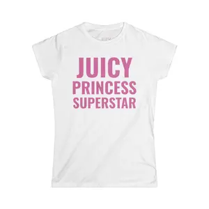 Juicy Princess Superstar Tee - Women's Softstyle T-Shirt, Fun Casual Wear, Birthday Gift, Tween Fashion, Summer Vibes