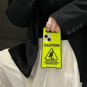 Luminous Phone Case, 1 Count Handheld Luminous Badge Phone Case, Anti-fall Shockproof Phone Cases Cover for iPhone 11 12 13 14 15 Pro Max, Smartphone Case