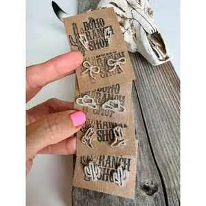 Western cut out paved Stud earrings - cowboy boots hat bow 