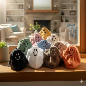 10 Pairs Cute Smiley Face Ankle Socks  Women’s Low-Cut Socks