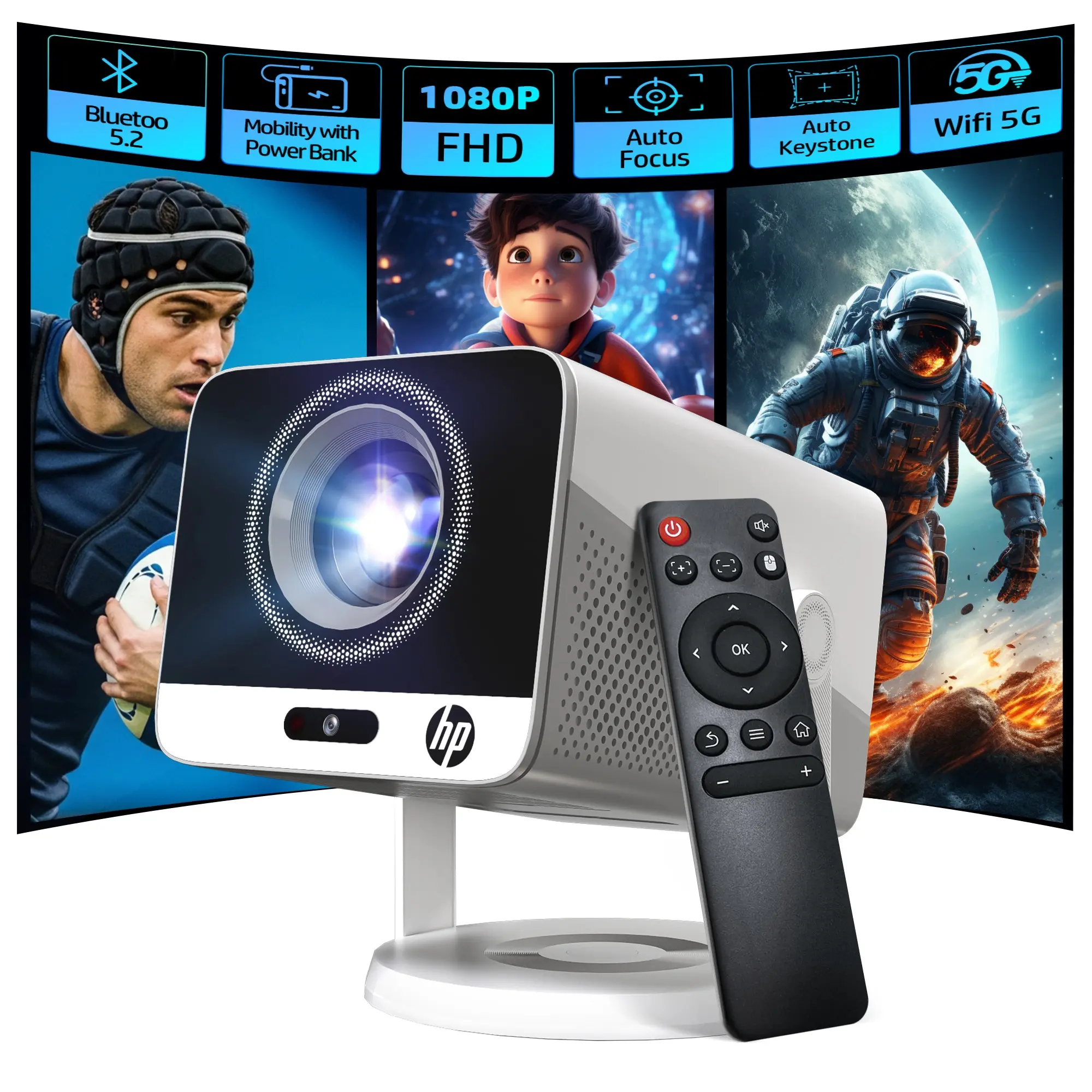 Hp Projector Mc 425 Portable Smart Projector, 1080P Resolution, Short ...