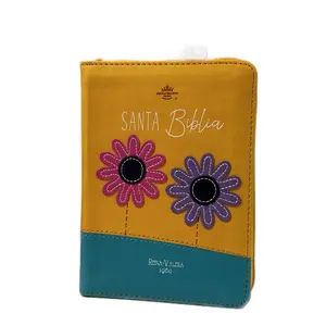 Bible Reí… vale… 1960 with Yellow and Blue Cover and Two Flowers, Includes Tabs