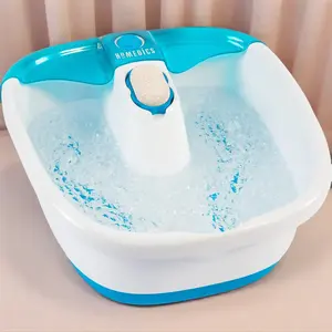 Bubble Mate Foot Spa, Toe Touch Controlled Foot Bath with Invigorating Bubbles and Splash Proof, Raised Massage nodes and Removable Pumice Stone Home