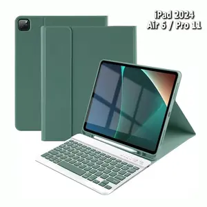 Rechargeable Bluetooth Keyboard for 2024 iPad Pro 11 Air 6 10.9 inch Air 5 4 Case 10th 11th gen 10.2 7 8 9th Pencil Slot Case