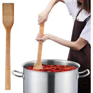 24 Inch Stirring Long Handle  Spoons Wooden Stir Sticks Extra Wide Kitchen Aid  Spatula Flat Paddle for Cajun Crawfish Seafood Cooking.