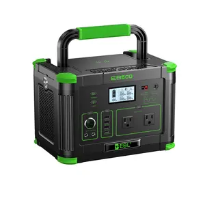 500W Portable Power Station 518Wh Fast Recharging Solar Generator with Pure Sine Wave AC Outlet Silent Forest Green Battery Backup for Home Emergency CPAP Camping and Van Life