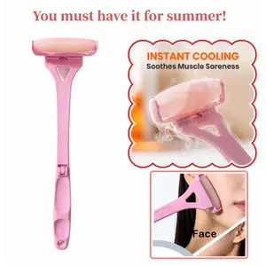 Foldable Handle Ice Roller Manual Massager Cold Therapy Face Body Roller for Puffiness Soreness Relief Skin Care Tool
